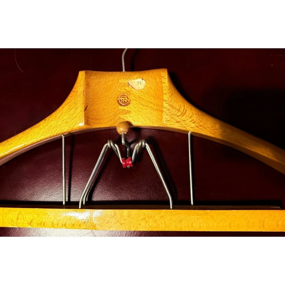 3 Italian Vintage F R Wooden Suit Hangers Solid Upscale Italy Sturdy Vintage